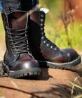 Botas Steel 10 Ojales Burdeos Envejecido