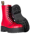 Botas Steel 10 Ojales Rojo Alessia