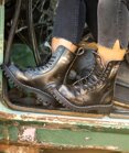 Botas Steel 10 Ojales Blanco Envejecido