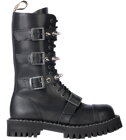 Botas Steel 15 Ojales Negro 4 Hebillas Zip Pyramid