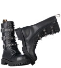 Botas Steel 15 Ojales Negro 4 Hebillas Zip Pyramid