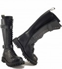 Botas Steel 20 ojales Con 2 Hebillas Negro