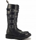Botas Steel 20 ojales Con 4 Hebillas Negro