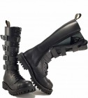 Botas Steel 20 ojales Con 4 Hebillas Negro
