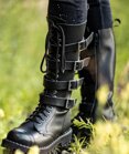 Botas Steel 20 ojales Con 4 Hebillas Negro