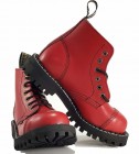 Botas Steel 6 Ojales Rojo