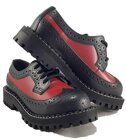 Zapatos Steel 4 Ojales Alcapone Negro Rojo