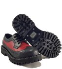 Zapatos Steel 4 Ojales Alcapone Negro Rojo