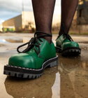 Zapatos Steel 3 Ojales Verde
