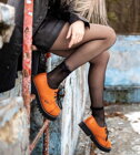 Zapatos Steel 3 Ojales Naranja