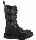 Botas Steel 15 Ojales Negro 4 Hebillas Zip