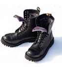 Botas Steel 10 Ojales Negro Aislados