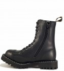 Botas Steel 10 Ojales Negro Aislado Con Cremallera