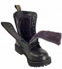 Botas Steel 10 Ojales Negro Aislado Con Cremallera