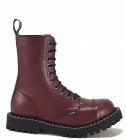Botas Steel 10 Ojales Burdeos Aislados
