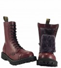 Botas Steel 10 Ojales Burdeos Aislados