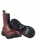 Botas Steel 10 Ojales Burdeos Aislados