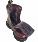 Botas Steel 10 Ojales Burdeos Aislados