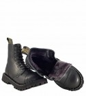 Botas Steel 6 Ojales Negro Aislados