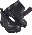 Botas Steel 6 Ojales Negro Aislados