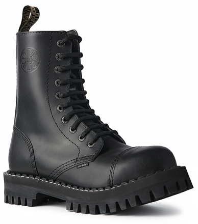 Botas Steel 10 Ojales Negro Monster