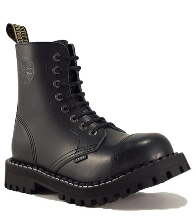 Botas Steel 8 Ojales Negro