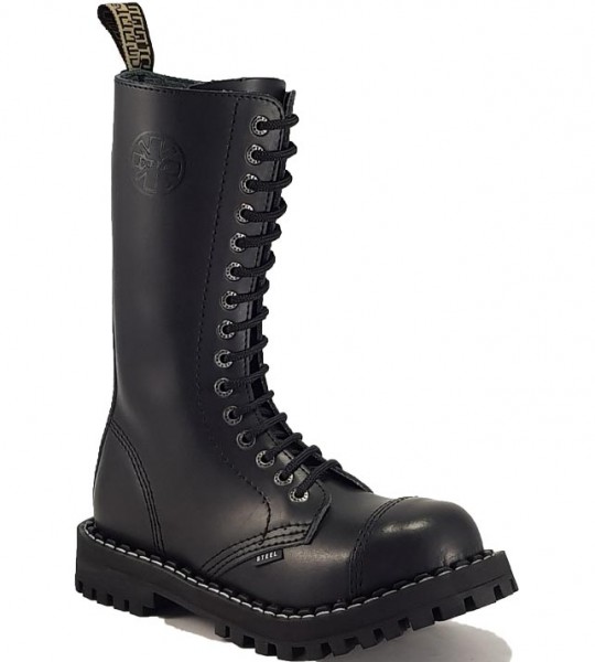 Botas Steel 15 Ojales Negros