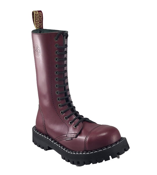 Botas Steel 15 Ojales Burdeos