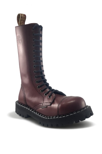 Botas Steel 15 Ojales Burdeos