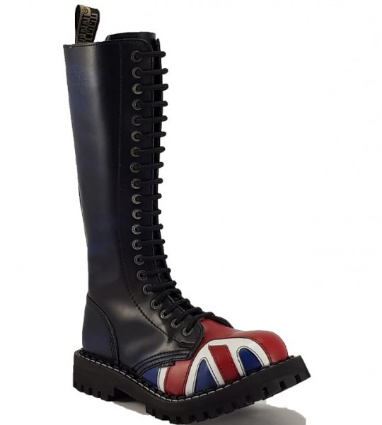 Botas Steel 20 Ojales Bandera Britanica