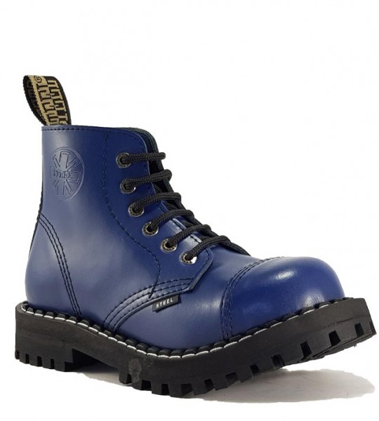 Botas Steel 6 Ojales Azul