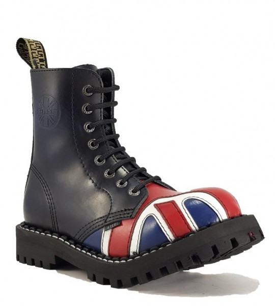 Botas Steel 8 Ojales Bandera Británica 