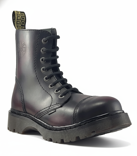 Botas Steel 8 Ojales Burdeos Envejecido Air