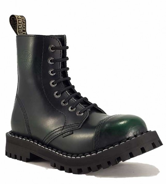 Botas Steel 8 Ojales Verde Envejecido