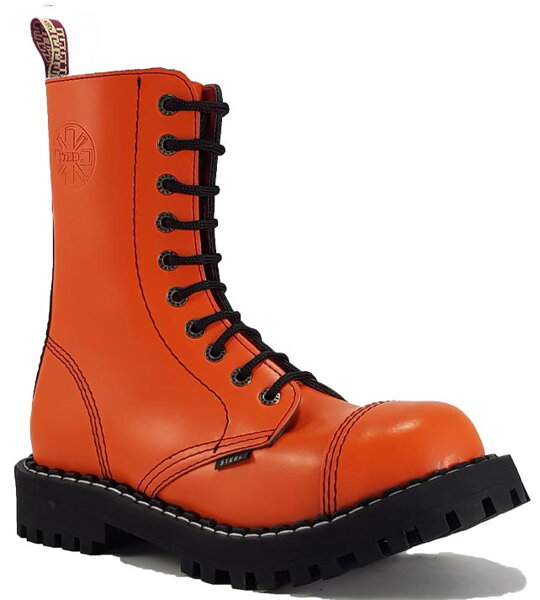 Botas Steel 10 Ojales Naranja