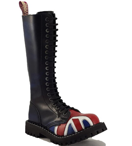 Botas Steel 20 Ojales Bandera Britanica