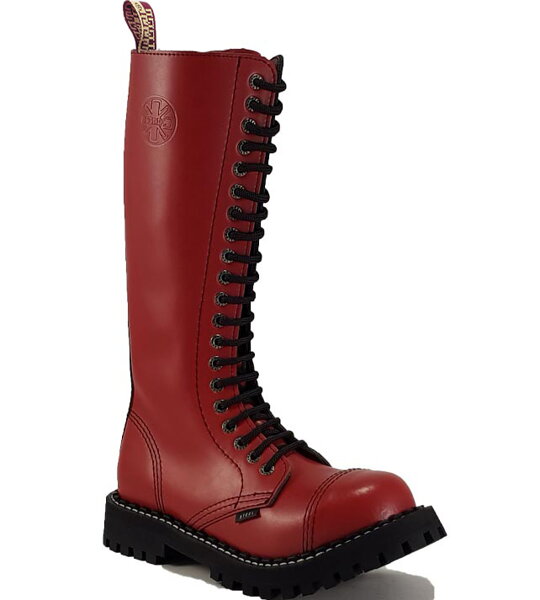 Botas Steel 20 Ojales Rojo