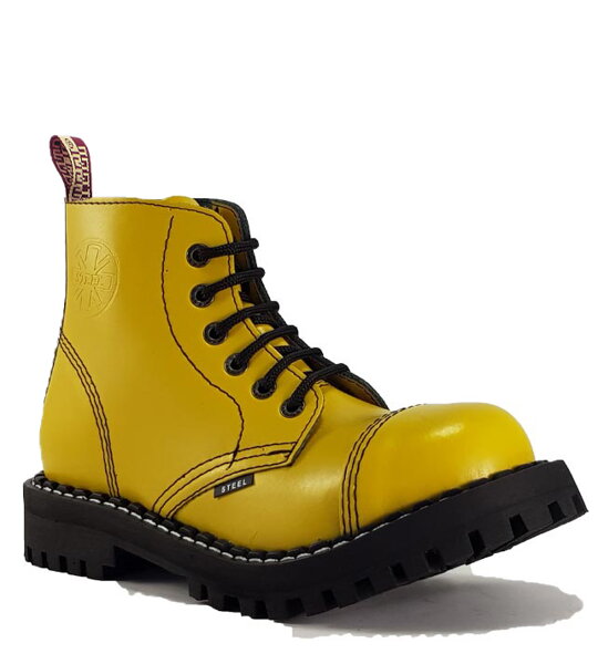 Botas Steel 6 Ojales Amarillo
