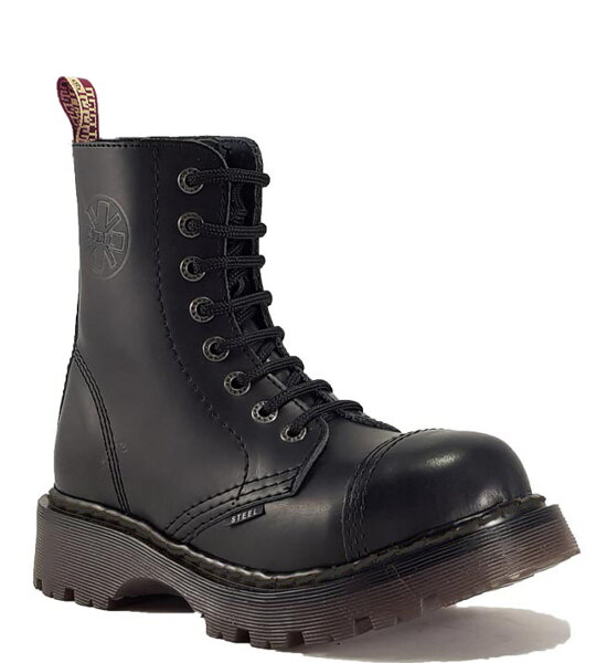 Botas Steel 8 Ojales Negro Air