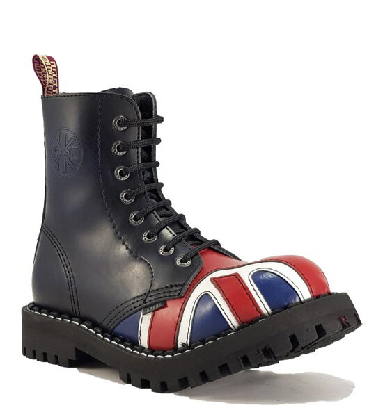 Botas Steel 8 Ojales Bandera Británica 