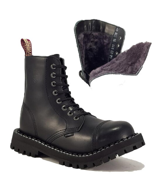 Botas Steel 8 Ojales Maronnes Aislados