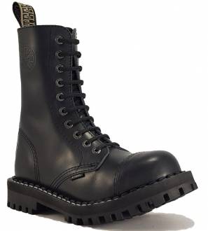 Botas Steel 10 Ojales Negro