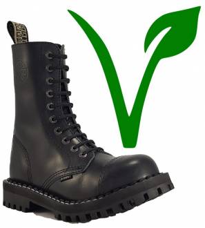 Botas Steel 10 Ojales Negro Vegano