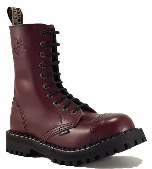 Botas Steel 10 Ojales Burdeos