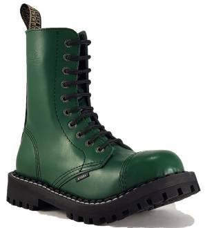 Botas Steel 10 Ojales Verde