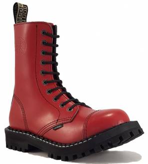 Botas Steel 10 Ojales Rojo