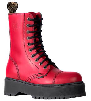Botas Steel 10 Ojales Rojo Alessia