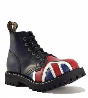 Botas Steel 6 Ojales Bandera Británica