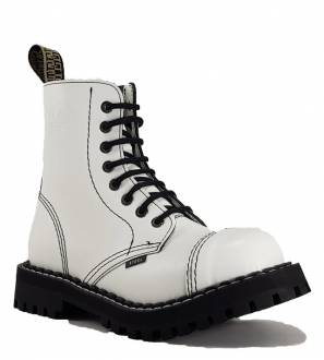 Botas Steel 8 Ojales Blanco 