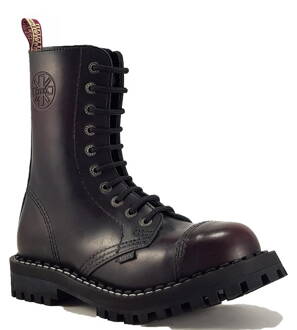 Botas Steel 10 Ojales Burdeos Envejecido